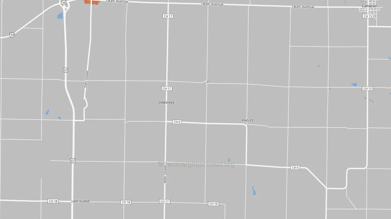 Bike Grade map of Ormonde, IL