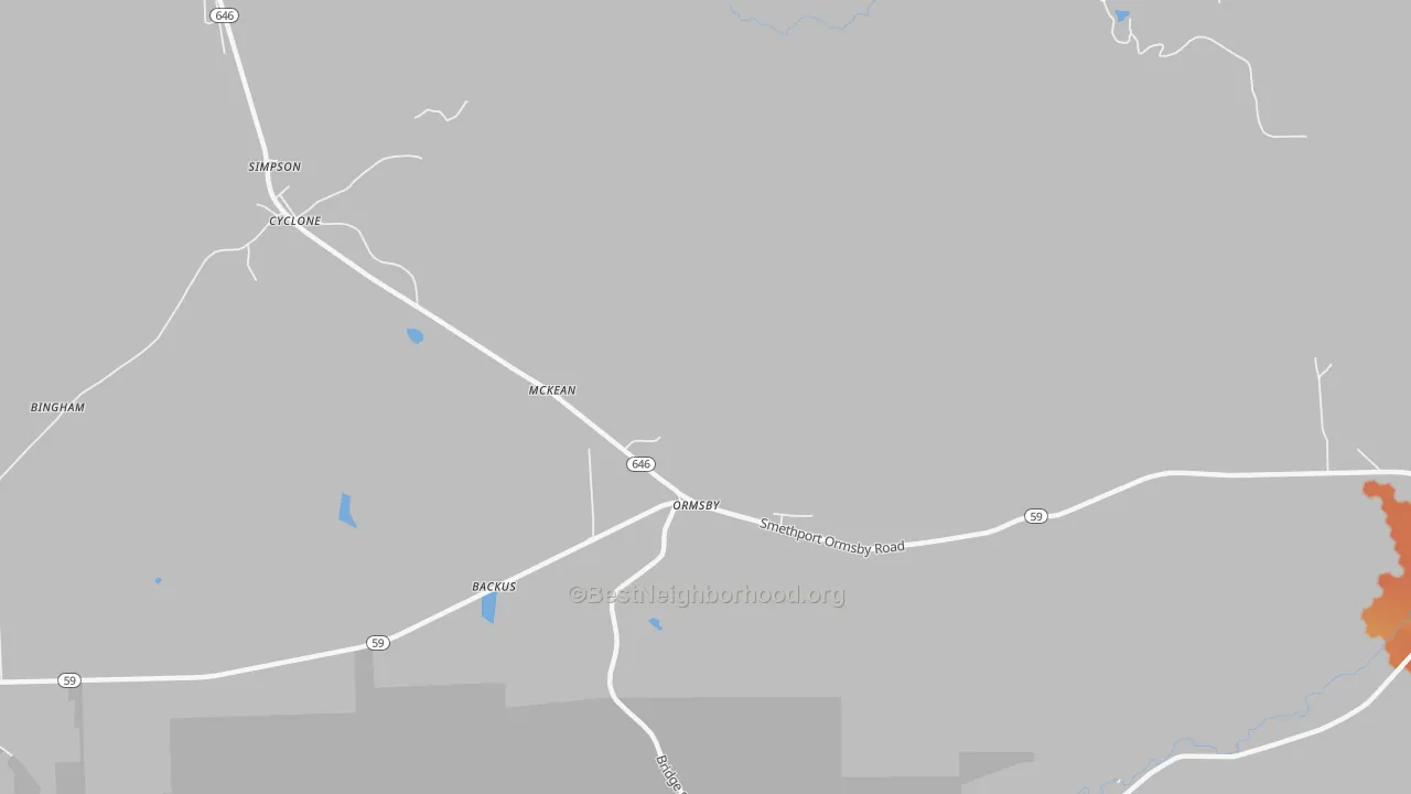 Bike Grade map of Ormsby, PA