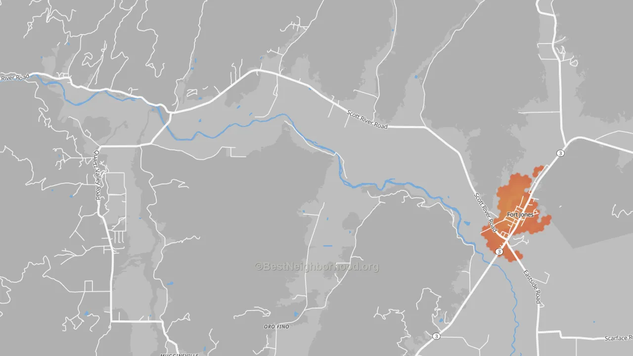 Bike Grade map of Oro Fino, CA