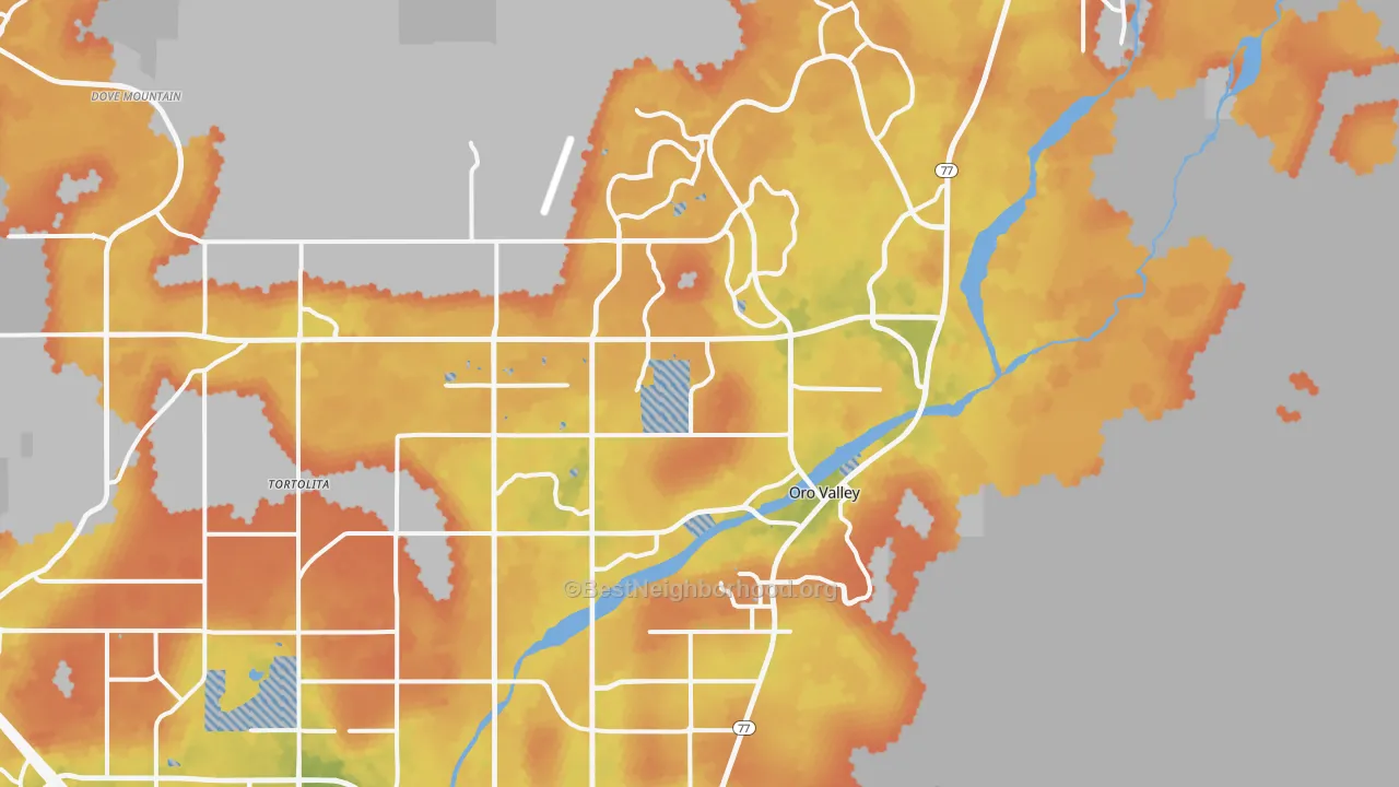 Bike Grade map of Oro Valley, AZ