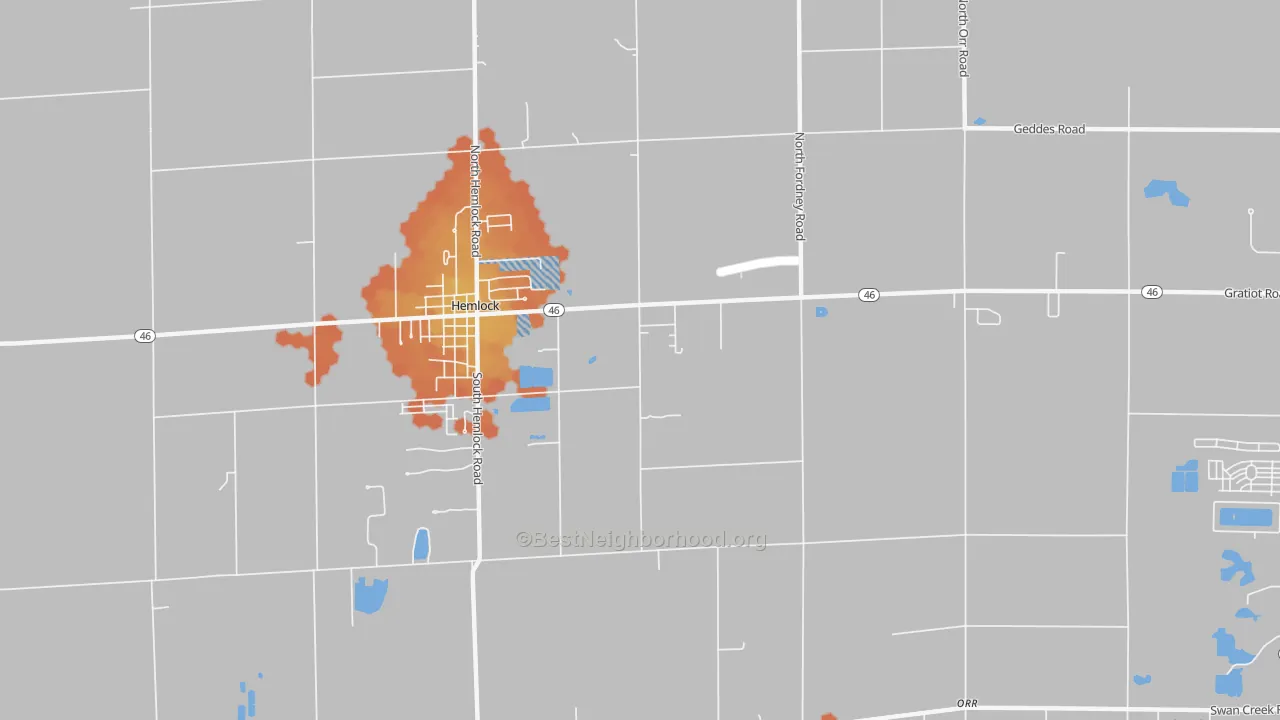 Bike Grade map of Orr, MI