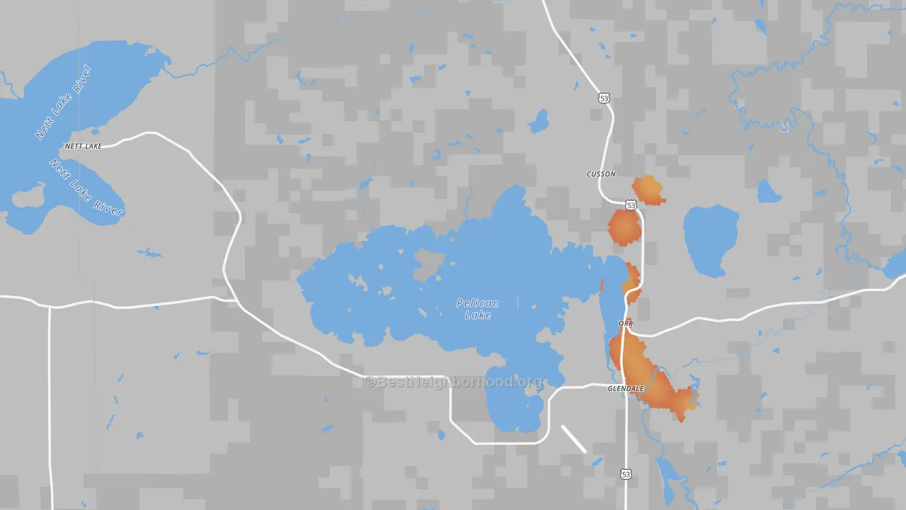 Bike Grade map of Orr, MN