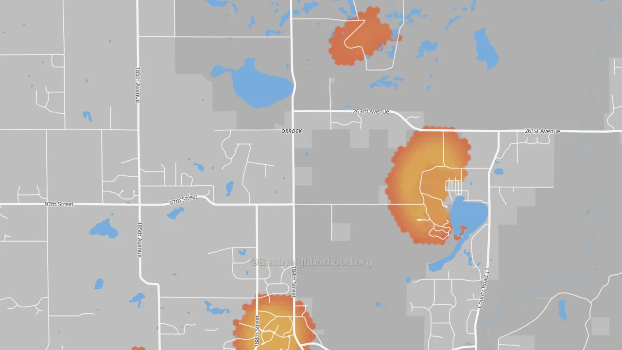 Bike Grade map of Orrock, MN