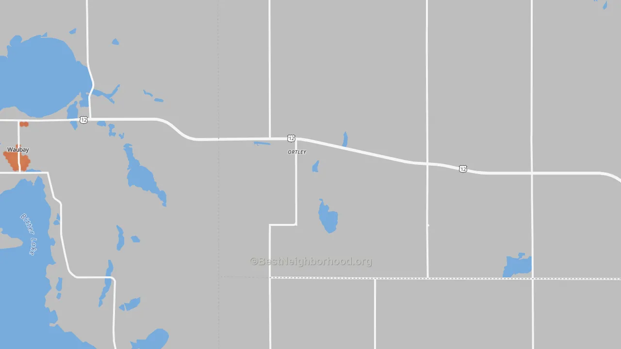 Bike Grade map of Ortley, SD