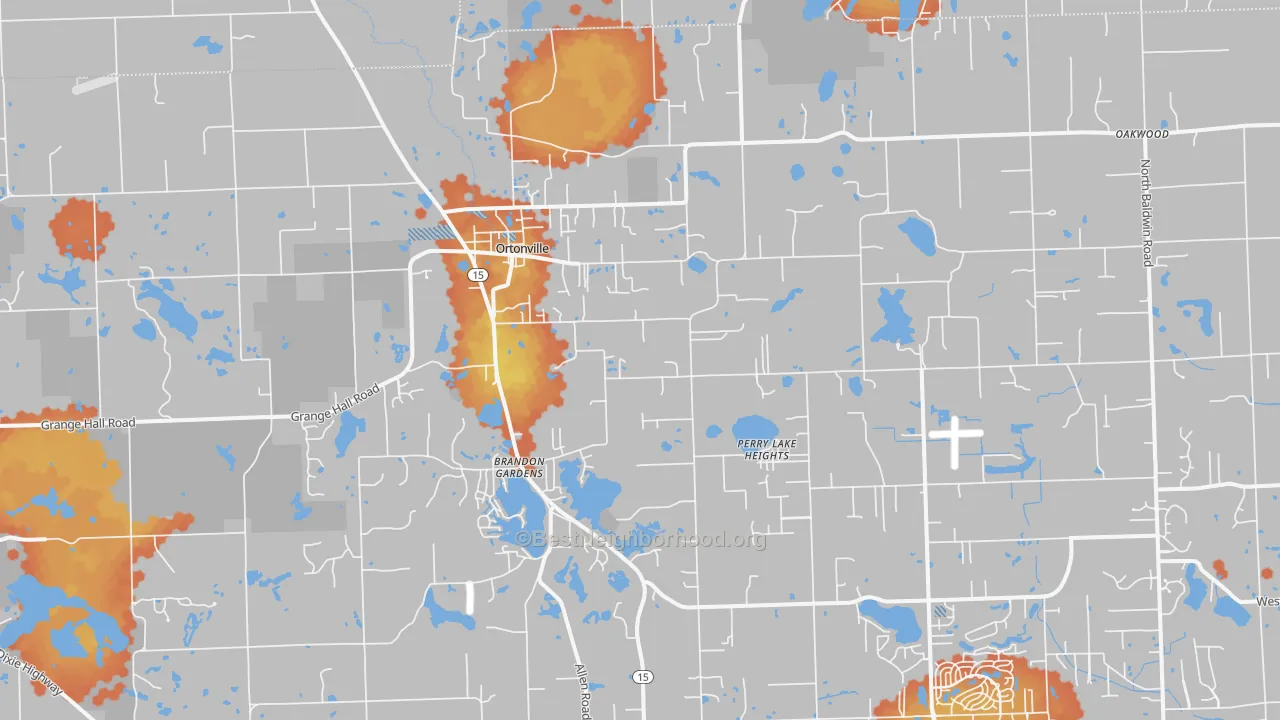 Bike Grade map of Ortonville, MI
