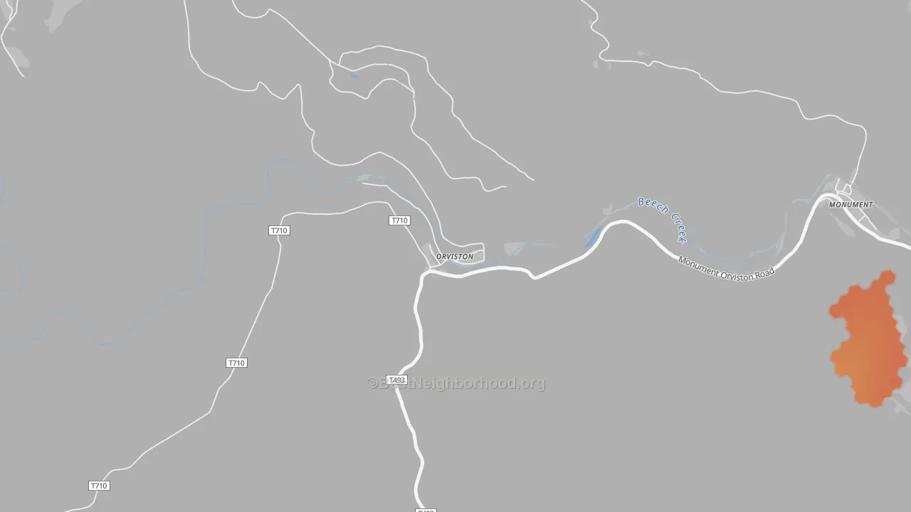 Bike Grade map of Orviston, PA