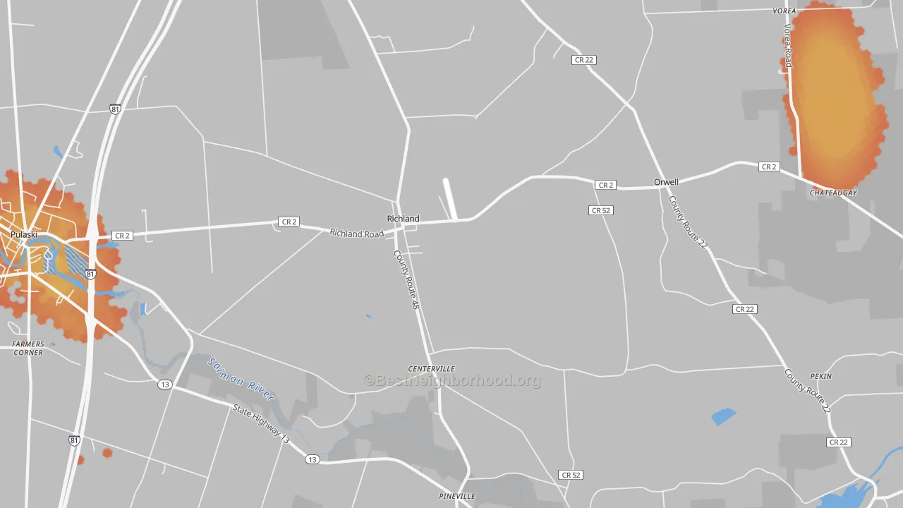Bike Grade map of Orwell, NY