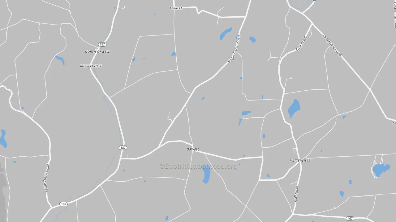 Bike Grade map of Orwell, PA
