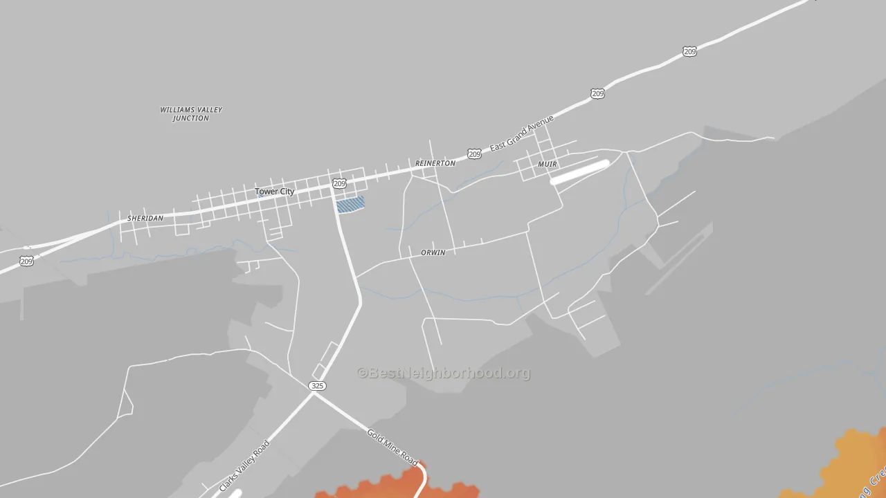 Bike Grade map of Orwin, PA