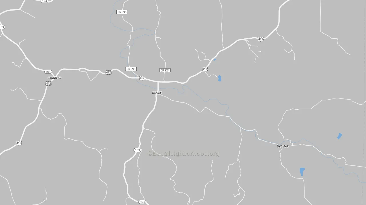 Bike Grade map of Osage, AR