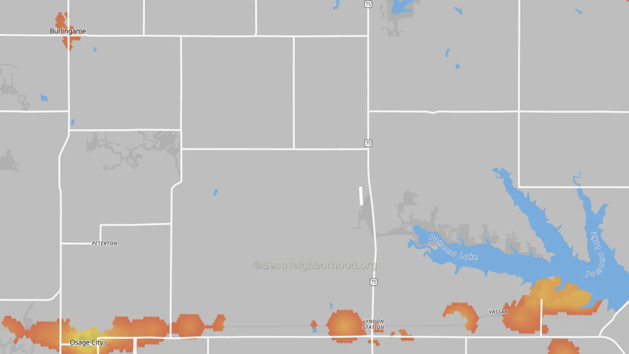 Bike Grade map of Osage County, KS
