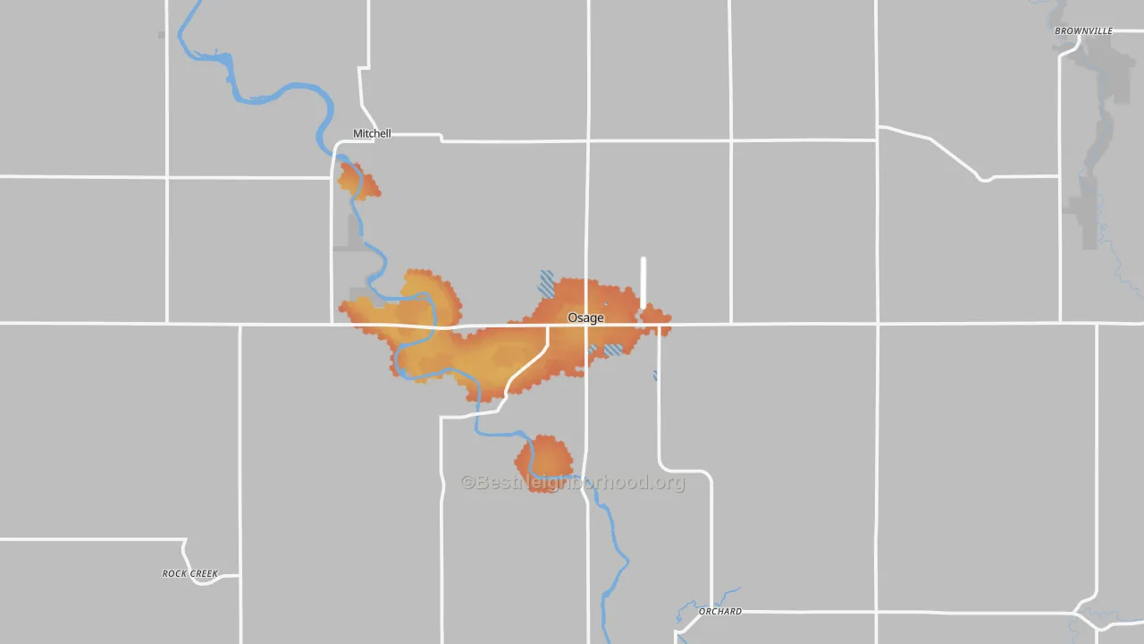 Bike Grade map of Osage, IA