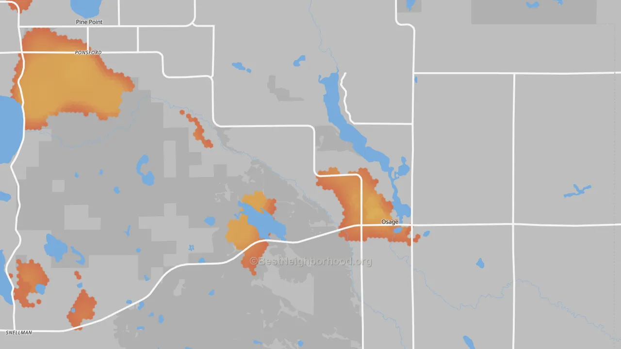 Bike Grade map of Osage, MN