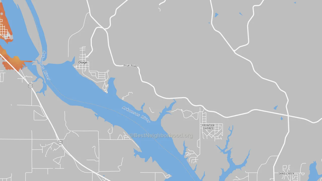 Bike Grade map of Osage, OK