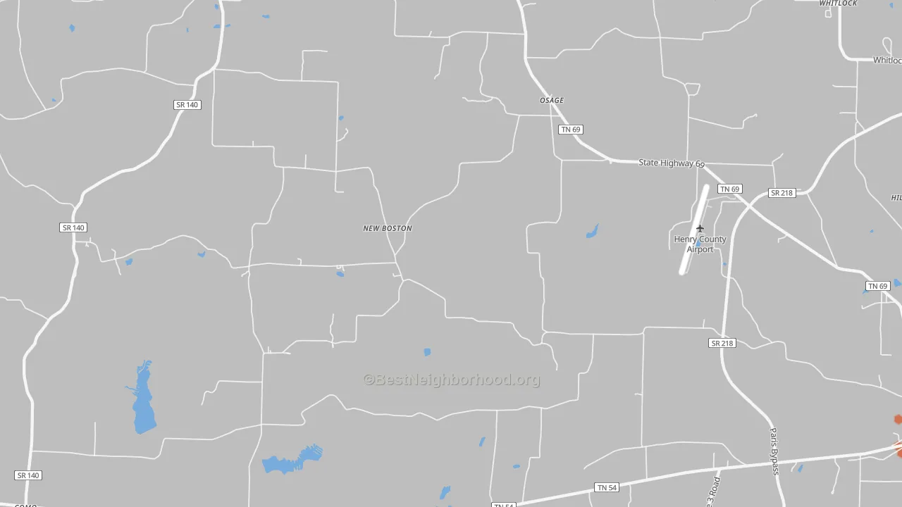 Bike Grade map of Osage, TN
