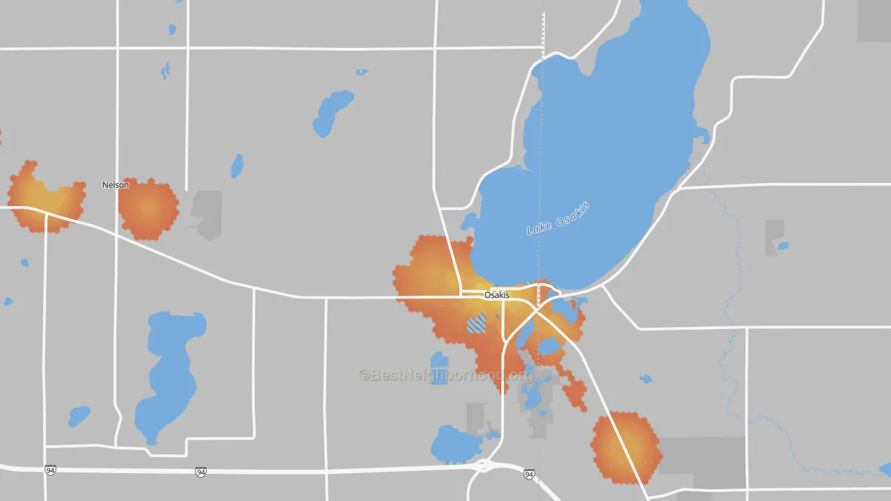 Bike Grade map of Osakis, MN