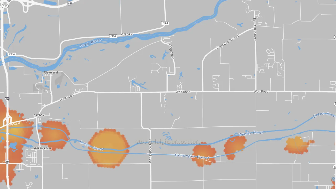 Bike Grade map of Osborn, IL