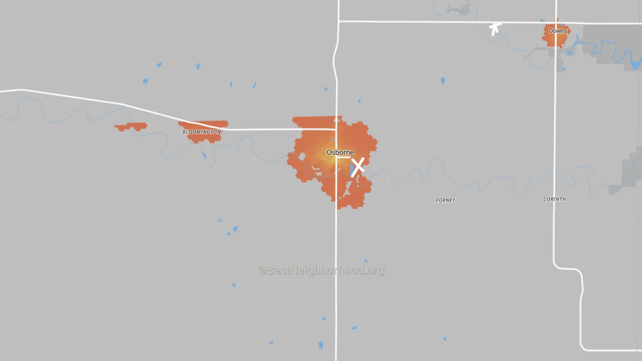 Bike Grade map of Osborne County, KS