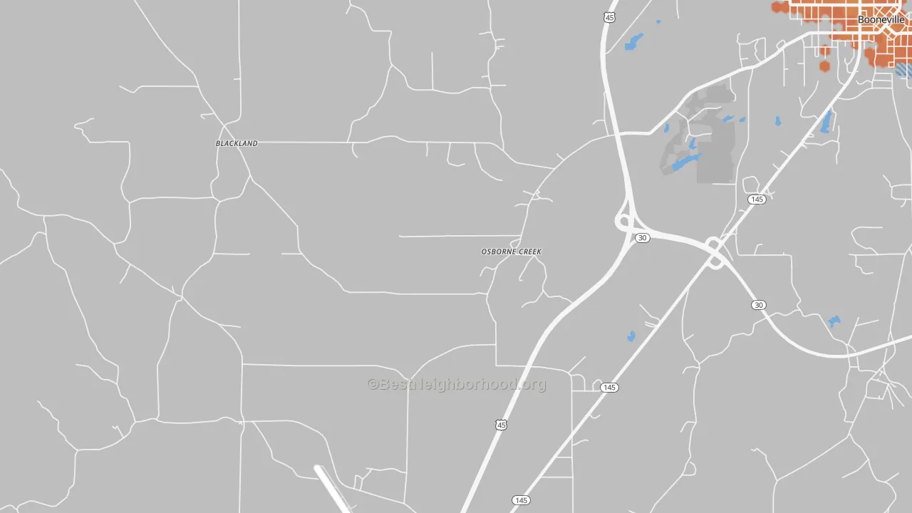 Bike Grade map of Osborne Creek, MS