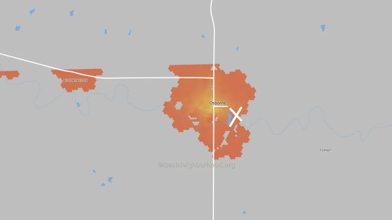 Bike Grade map of Osborne, KS