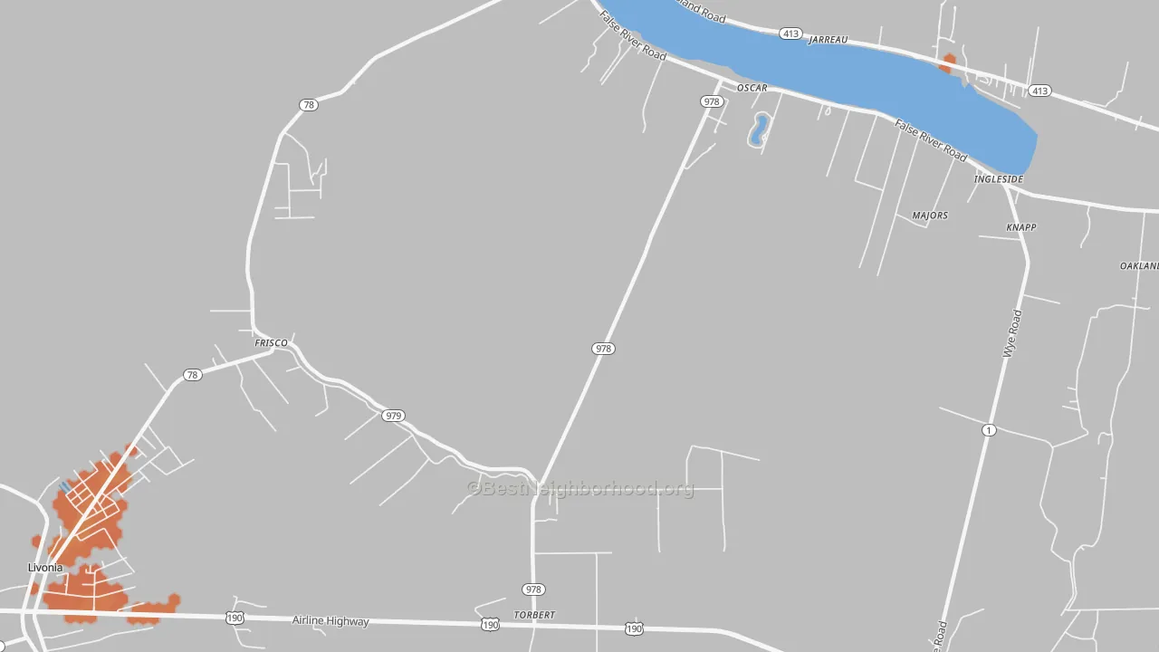 Bike Grade map of Oscar, LA