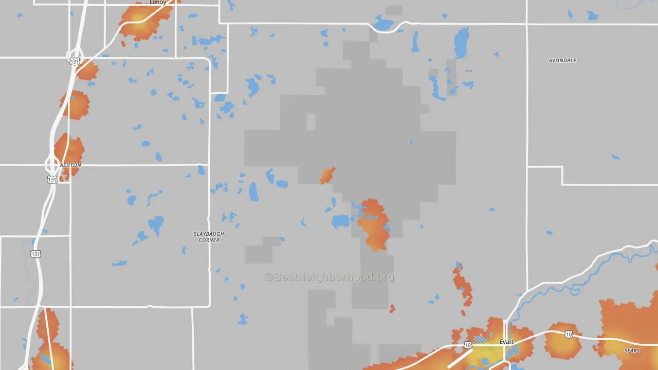 Bike Grade map of Osceola County, MI