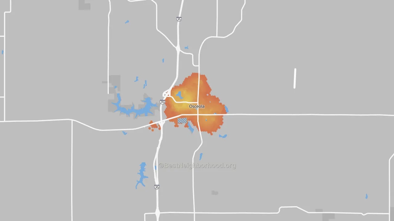 Bike Grade map of Osceola, IA