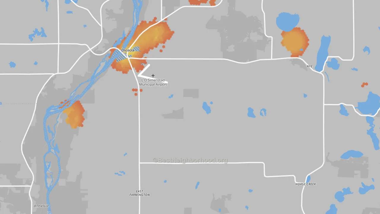Bike Grade map of Osceola, WI