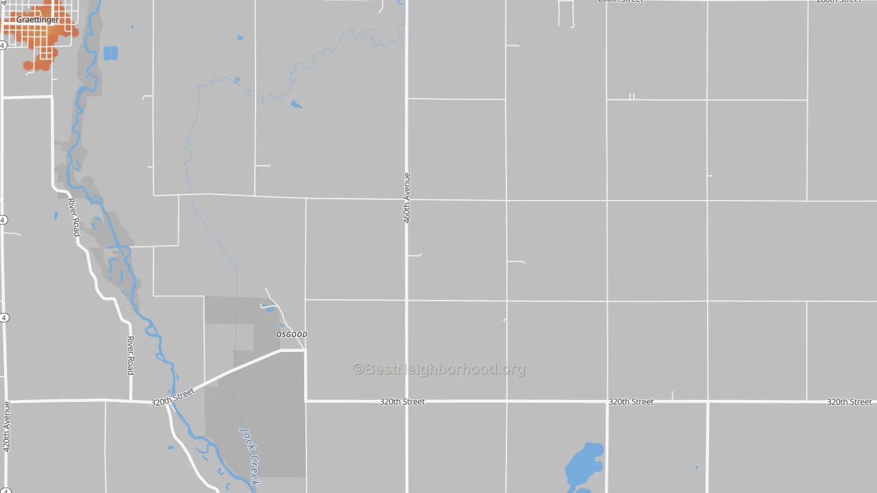 Bike Grade map of Osgood, IA