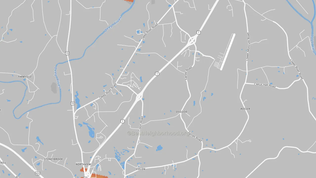 Bike Grade map of Osgood, NC