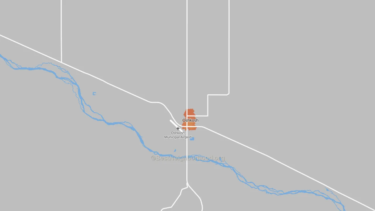 Bike Grade map of Oshkosh, NE