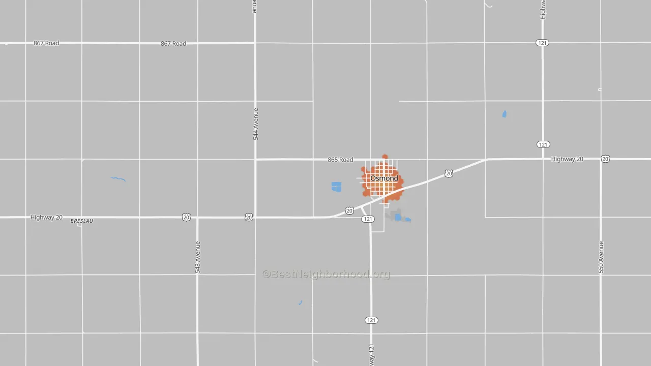 Bike Grade map of Osmond, NE