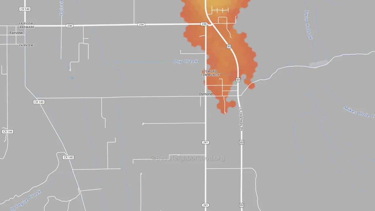 Bike Grade map of Osmond, WY