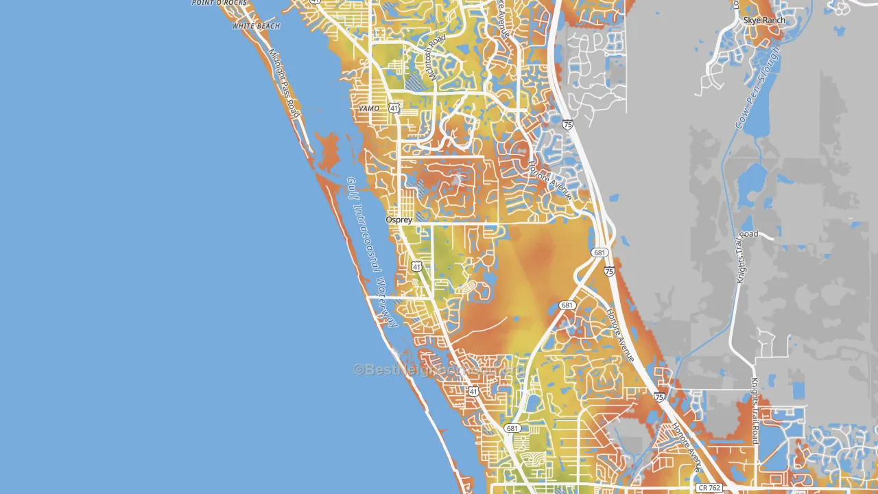 Bike Grade map of Osprey, FL