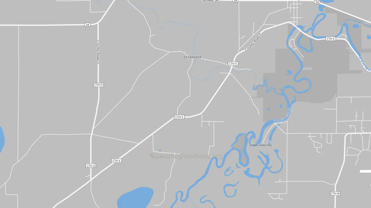 Bike Grade map of Ostrander, WI