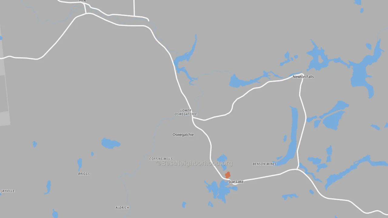Bike Grade map of Oswegatchie, NY