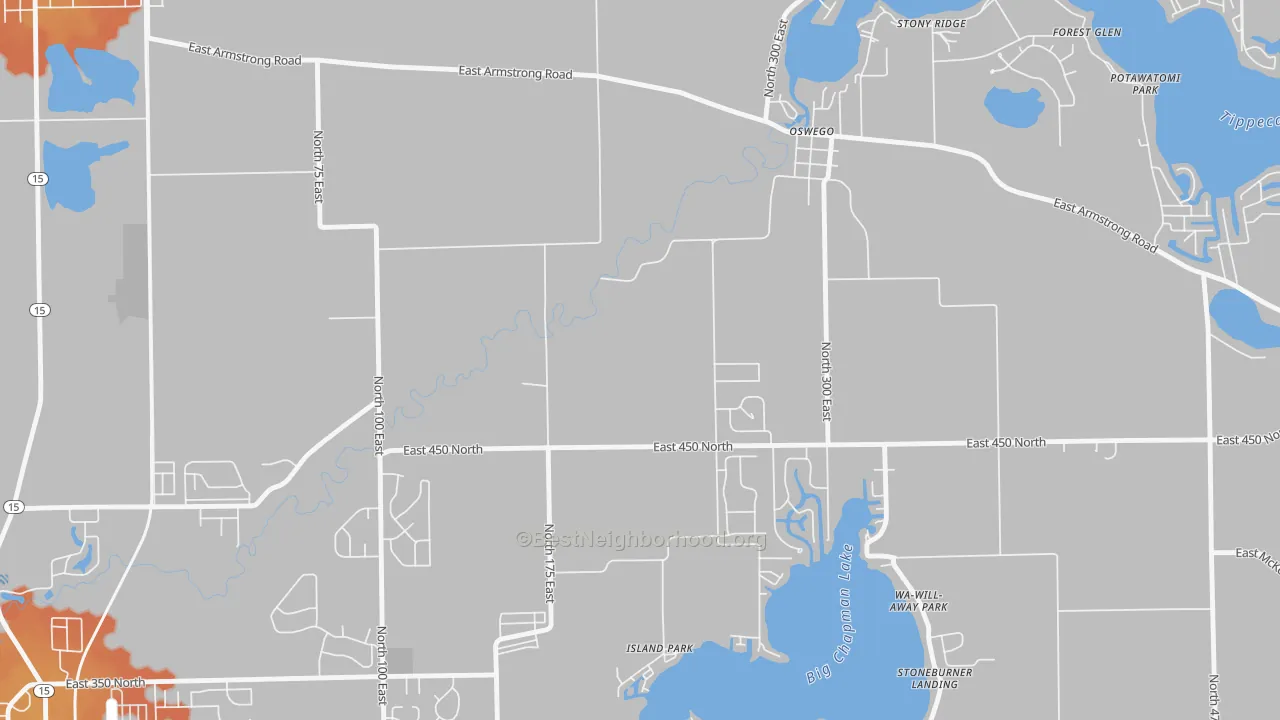 Bike Grade map of Oswego, IN