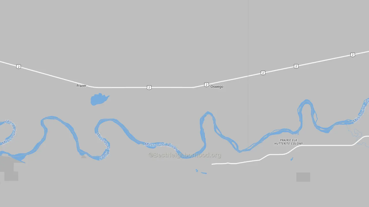 Bike Grade map of Oswego, MT