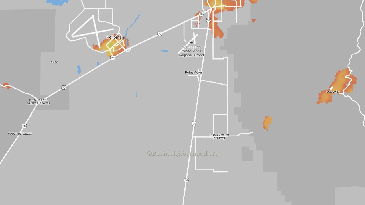 Bike Grade map of Otero County, NM