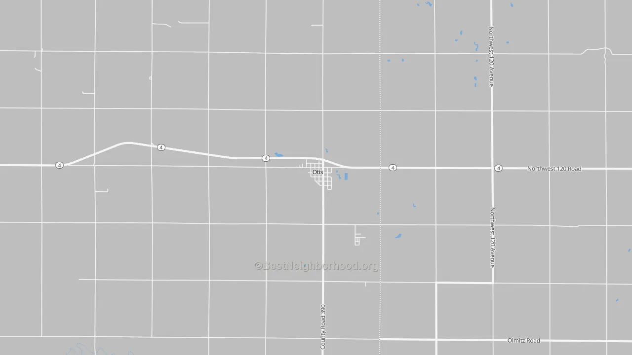 Bike Grade map of Otis, KS