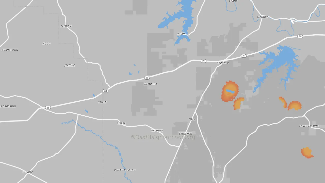 Bike Grade map of Otis, LA