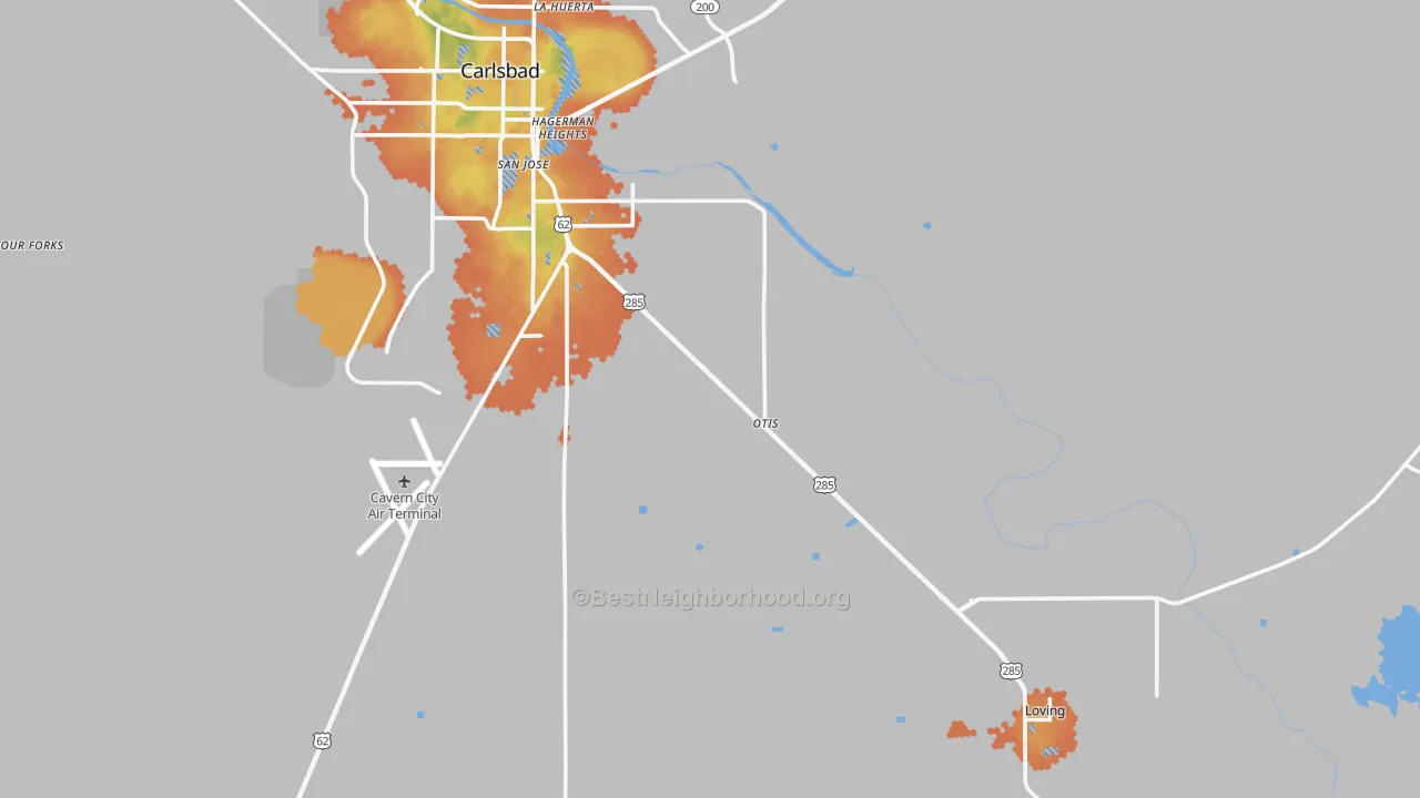 Bike Grade map of Otis, NM