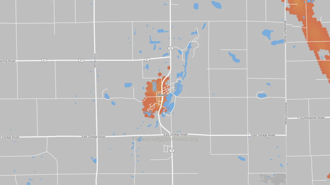 Bike Grade map of Otisville, MI