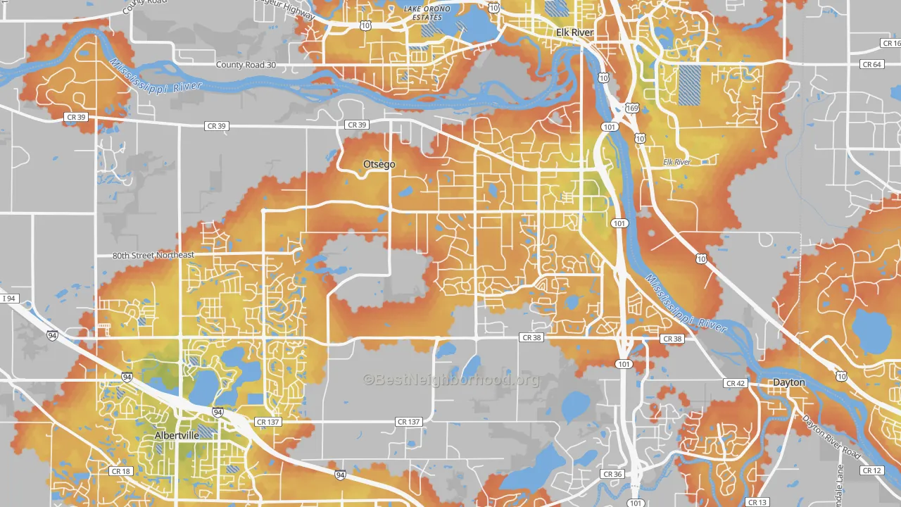 Bike Grade map of Otsego, MN