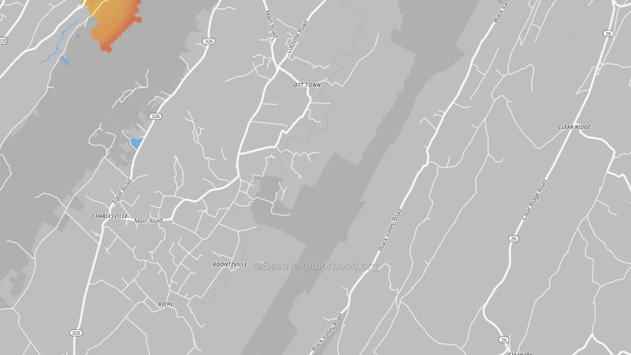 Bike Grade map of Ott Town, PA