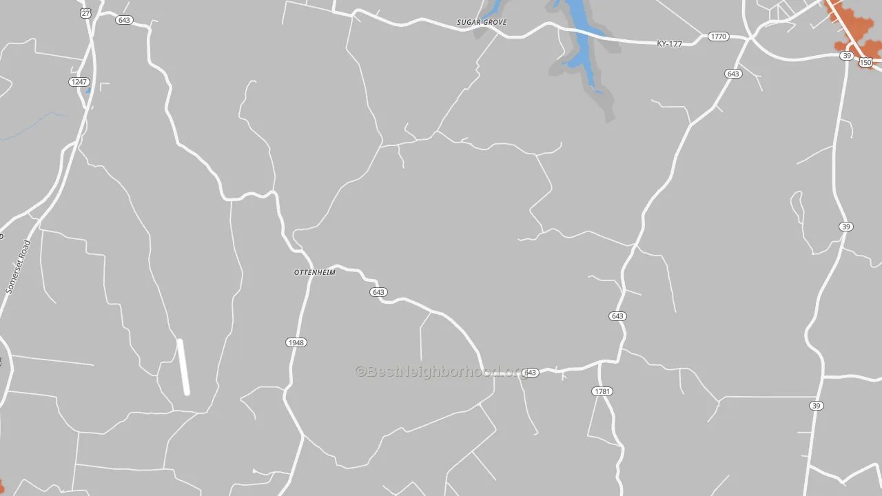 Bike Grade map of Ottenheim, KY
