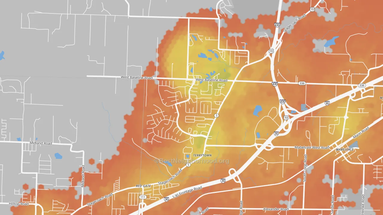 Bike Grade map of Otter Creek Crystal, Little Rock, AR