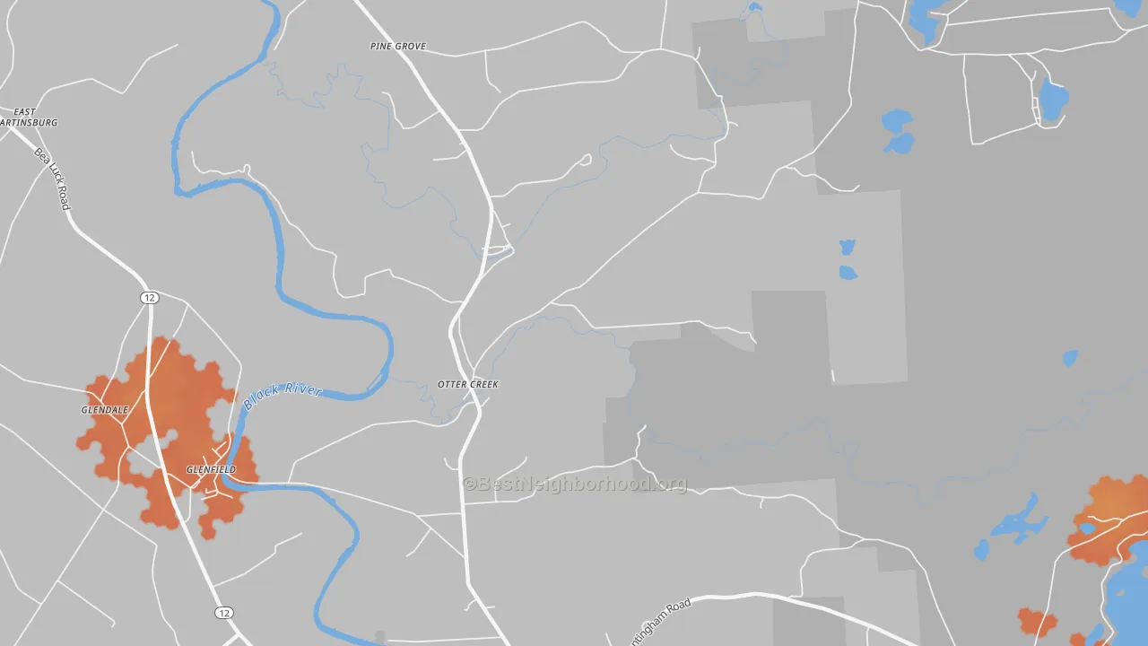 Bike Grade map of Otter Creek, NY