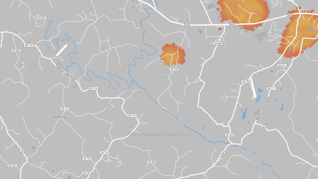 Bike Grade map of Otter Hill, VA