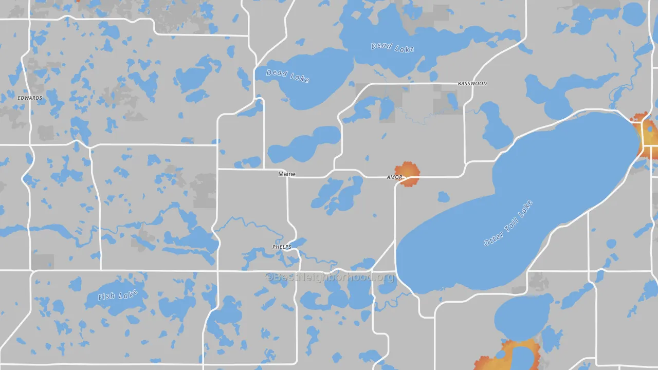 Bike Grade map of Otter Tail County, MN